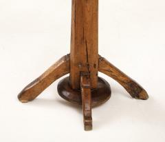 19th C French Oak Pedestal Tilt Top Wine Table - 3575973
