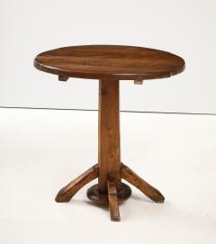 19th C French Oak Pedestal Tilt Top Wine Table - 3575975