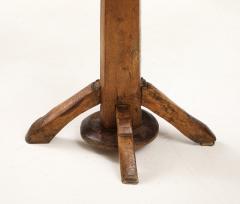 19th C French Oak Pedestal Tilt Top Wine Table - 3575976