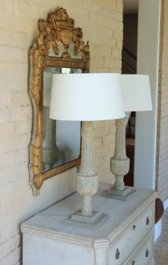19th C French Pair Of Painted Balustrades As Table Lamps - 1978680