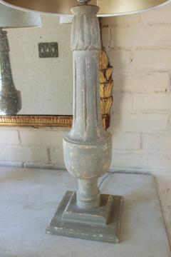 19th C French Pair Of Painted Balustrades As Table Lamps - 1978683