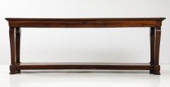 19th C French Walnut Console with Drawer Lower Shelf Lion Claw Feet - 3568730