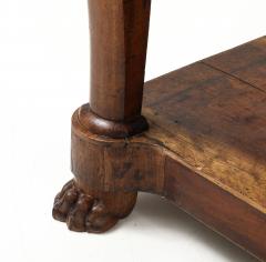 19th C French Walnut Console with Drawer Lower Shelf Lion Claw Feet - 3568735