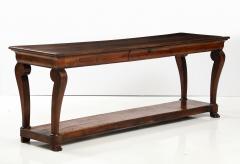 19th C French Walnut Console with Drawer Lower Shelf Lion Claw Feet - 3568892