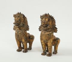 19th C Gilt Bronze Foo Dogs - 1830518