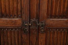 19th C Hand Carved Oak Sideboard with Shelves Drawers Nunnery France - 3289258