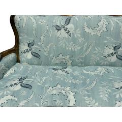 19th C Louis XV Style Canap Sofa in Eden Serene Fabric by Schuyler Samperton - 4564844