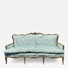 19th C Louis XV Style Canap Sofa in Eden Serene Fabric by Schuyler Samperton - 4568309