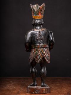 19th C Oakwood Counter top Cigar store Indian statue Netherlands  - 2481417
