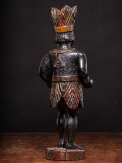 19th C Oakwood Counter top Cigar store Indian statue Netherlands  - 2481418