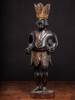 19th C Oakwood Counter top Cigar store Indian statue Netherlands  - 2481421