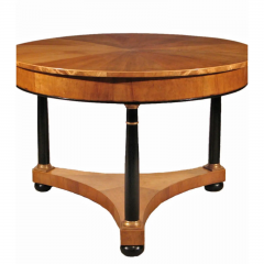 19th C Style Biedermeier Fruitwood Ebony Empire Center Table - 3730593