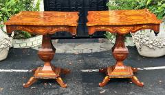 19th C Style Biedermeier Inlaid Side Table W Ebony Details - 2930814