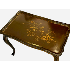 19th C Style Chinoiserie Black Gold Side Table - 4059474