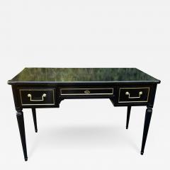 19th C Style Directoire French Empire Black Gold Writing Table Desk - 2613744
