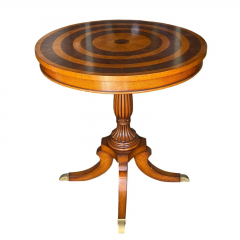 19th C Style English Bullseye Marquetry Inlaid Side Table - 4071770
