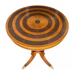 19th C Style English Bullseye Marquetry Inlaid Side Table - 4071796