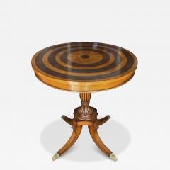 19th C Style English Bullseye Marquetry Inlaid Side Table - 4073122