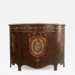19th C Style Italian Painted Turazza Demilune Console Cabinet - 4559242