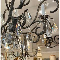 19th C Style Italian Wrought Iron Crystal Chandelier - 4558185