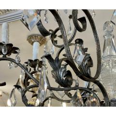 19th C Style Italian Wrought Iron Crystal Chandelier - 4558186