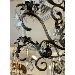 19th C Style Italian Wrought Iron Crystal Chandelier - 4558190