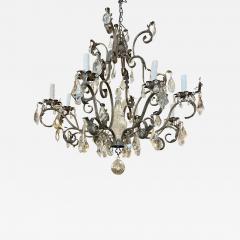 19th C Style Italian Wrought Iron Crystal Chandelier - 4559246