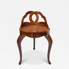 19th C Venetian Walnut Petite Vanity Stool Chair W Cane Seat - 4511560