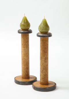 19th C Wood Spindle Candlesticks - 2108634