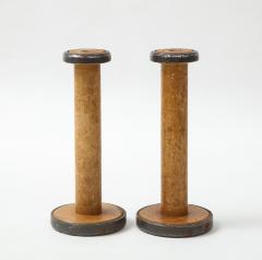 19th C Wood Spindle Candlesticks - 2108635