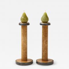 19th C Wood Spindle Candlesticks - 2109876