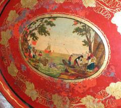 19th Cent Empire Red Tole Tray - 782485