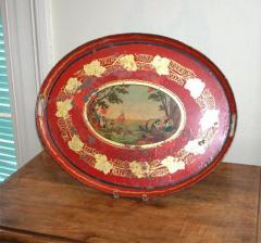 19th Cent Empire Red Tole Tray - 782487