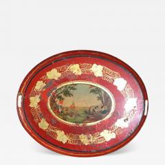 19th Cent Empire Red Tole Tray - 784573