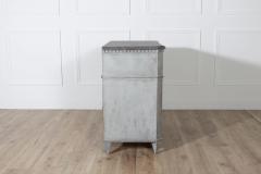 19th Cent Gustavian Style Pine Chest of Drawers in Dark Grey with Marbleized Top - 4282392