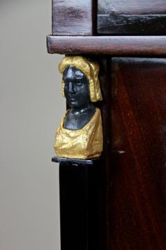 19th Cent Mahogany Empire Commode Half Cabinet Gilt Caryatids DE ca 1815 - 4752308
