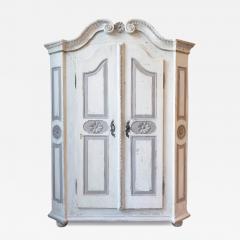 19th Century Alpine Painted Cupboard in White and Gray - 4465130