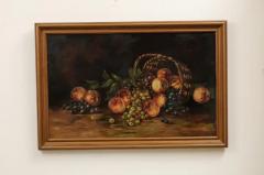 19th Century American Framed Still Life Painting Depicting Peaches and Grapes - 3450898