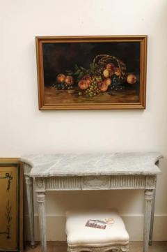 19th Century American Framed Still Life Painting Depicting Peaches and Grapes - 3450923