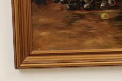 19th Century American Framed Still Life Painting Depicting Peaches and Grapes - 3451088