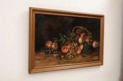 19th Century American Framed Still Life Painting Depicting Peaches and Grapes - 3451199