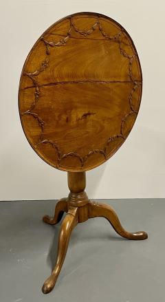 19th Century American Pie Crust Table Tilt Top Solid Wood Carved  - 4225691