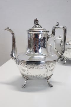 19th Century American Silver Plate Tea and Coffee Set Mark Reed Barton - 2550523