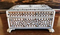 19th Century Anglo Indian Vizagapatam Miniature Shell and Faux Ivory Ring Box - 1709010