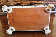 19th Century Anglo Indian Vizagapatam Miniature Shell and Faux Ivory Ring Box - 1709018