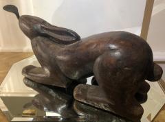 19th Century Antique Folk Art Carved Wood Bunny Rabbit Coconut Shucker - 2654803