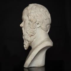 19th Century Antique Italian Grand Tour Marble Bust of Socrates ca 1860 80 - 4484025
