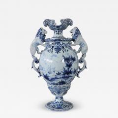 19th Century Antique Majolica Large Vase Signed - 4143745