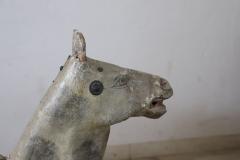 19th Century Antique Rocking Horse in Painted Wood and Paper Mache - 3292143