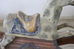 19th Century Antique Rocking Horse in Painted Wood and Paper Mache - 3292146